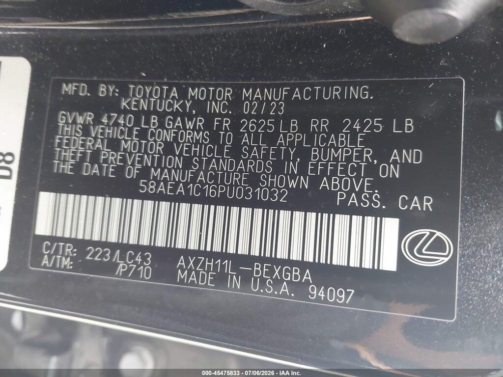 58AEA1C16PU031032 2023 LEXUS ES 300H photo no. 9