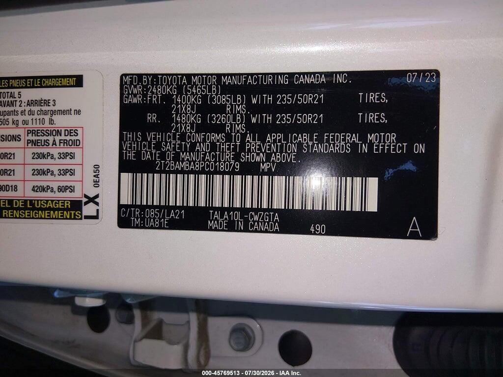 2T2BAMBA8PC018079 2023 LEXUS RX 350 photo no. 9