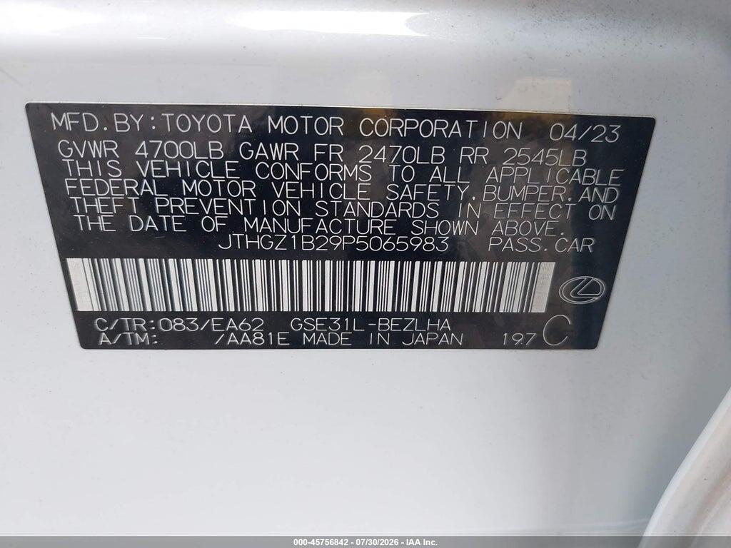 JTHGZ1B29P5065983 2023 LEXUS IS 350 photo no. 9