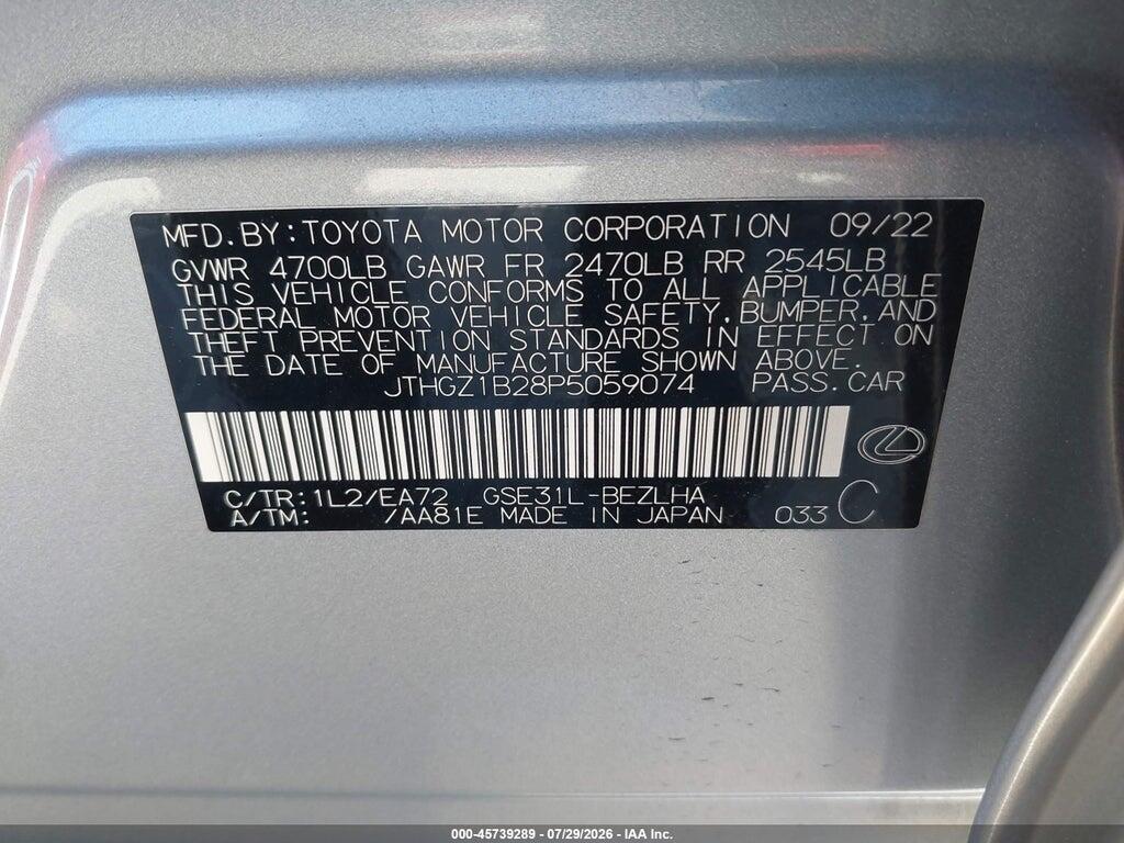 JTHGZ1B28P5059074 2023 LEXUS IS 350 photo no. 9