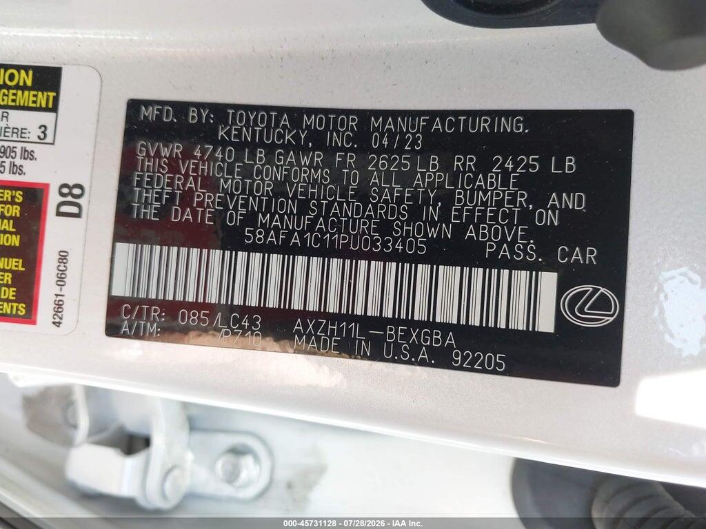 58AFA1C11PU033405 2023 LEXUS ES 300H photo no. 9