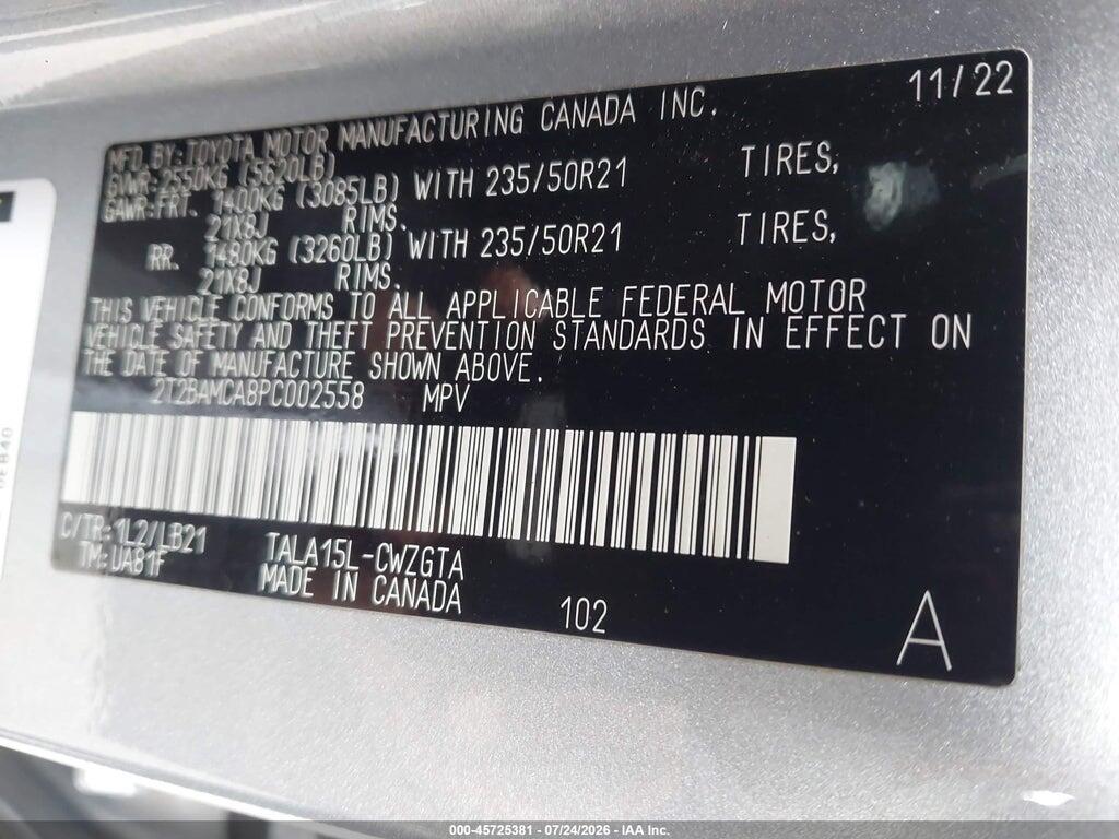2T2BAMCA8PC002558 2023 LEXUS RX 350 photo no. 9