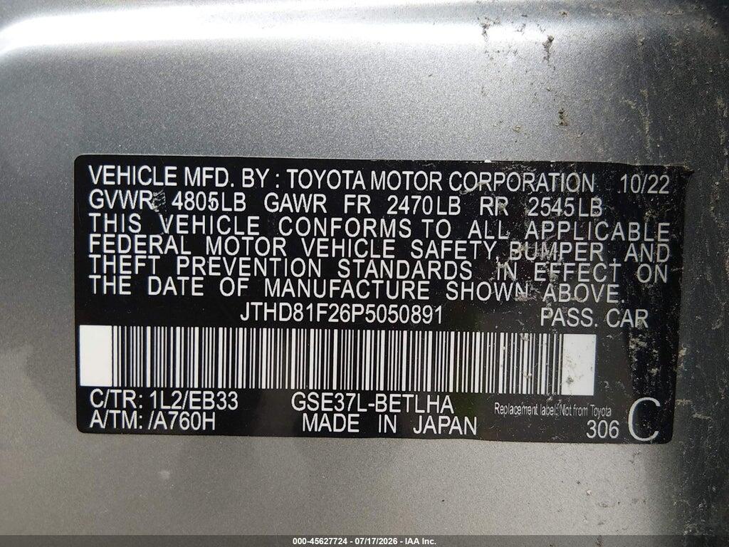JTHD81F26P5050891 2023 LEXUS IS 300 photo no. 9