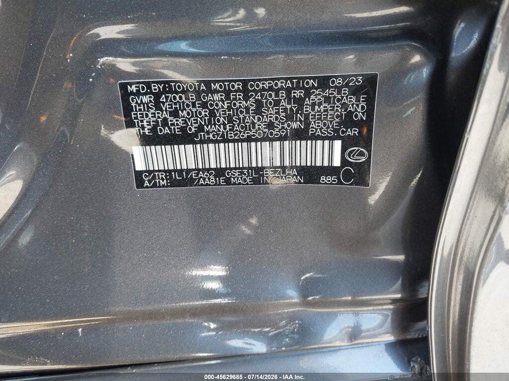 JTHGZ1B26P5070591 2023 LEXUS IS 350 photo no. 9