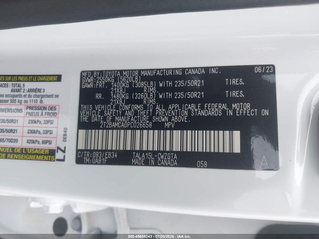 2T2BAMCA0PC026658 2023 LEXUS RX 350 photo no. 9