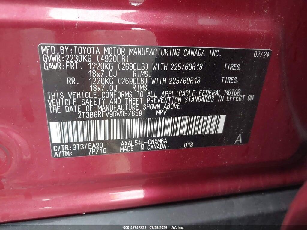 2T3B6RFV9RW057658 2024 TOYOTA RAV4 HYBRID photo no. 9