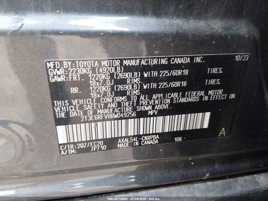 2T3E6RFV8RW049256 2024 TOYOTA RAV4 HYBRID photo no. 9