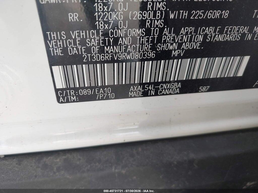 2T3D6RFV9RW080396 2024 TOYOTA RAV4 HYBRID photo no. 9