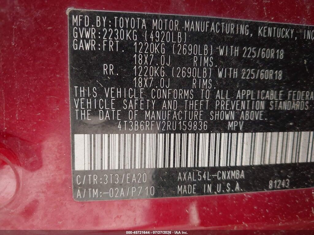 4T3B6RFV2RU159836 2024 TOYOTA RAV4 HYBRID photo no. 9