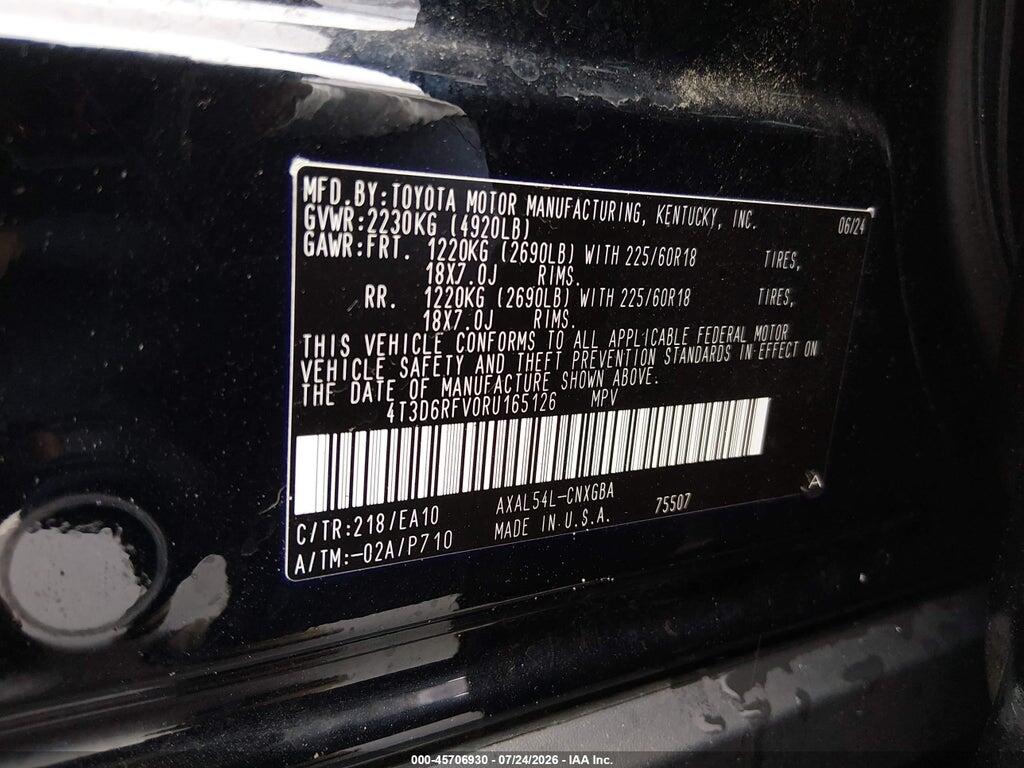 4T3D6RFV0RU165126 2024 TOYOTA RAV4 HYBRID photo no. 9
