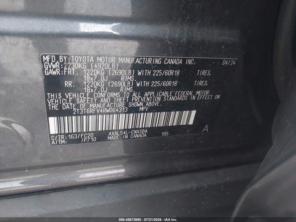 2T3T6RFV4RW064313 2024 TOYOTA RAV4 HYBRID photo no. 9