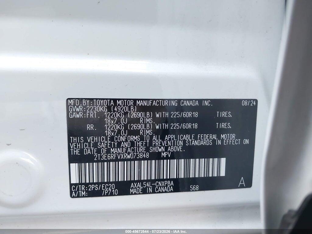 2T3E6RFVXRW073848 2024 TOYOTA RAV4 HYBRID photo no. 9