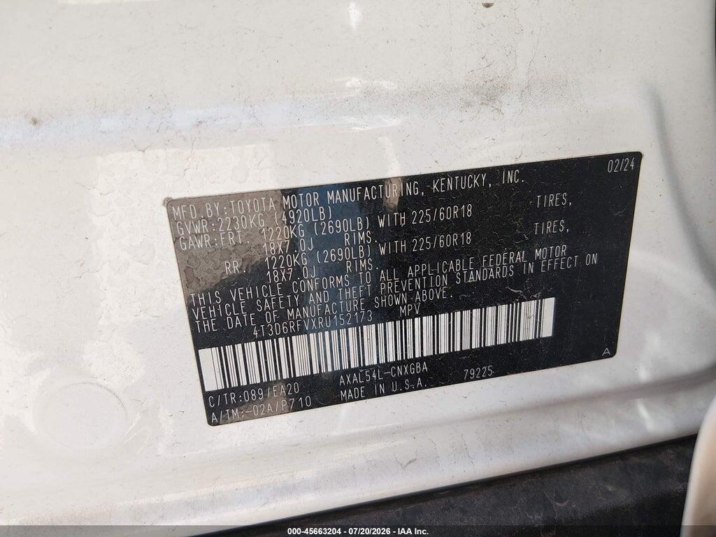 4T3D6RFVXRU152173 2024 TOYOTA RAV4 HYBRID photo no. 9