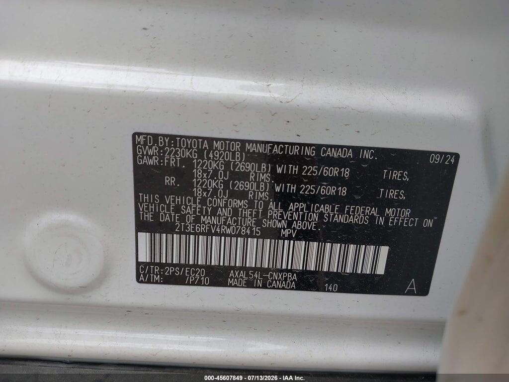 2T3E6RFV4RW078415 2024 TOYOTA RAV4 HYBRID photo no. 8