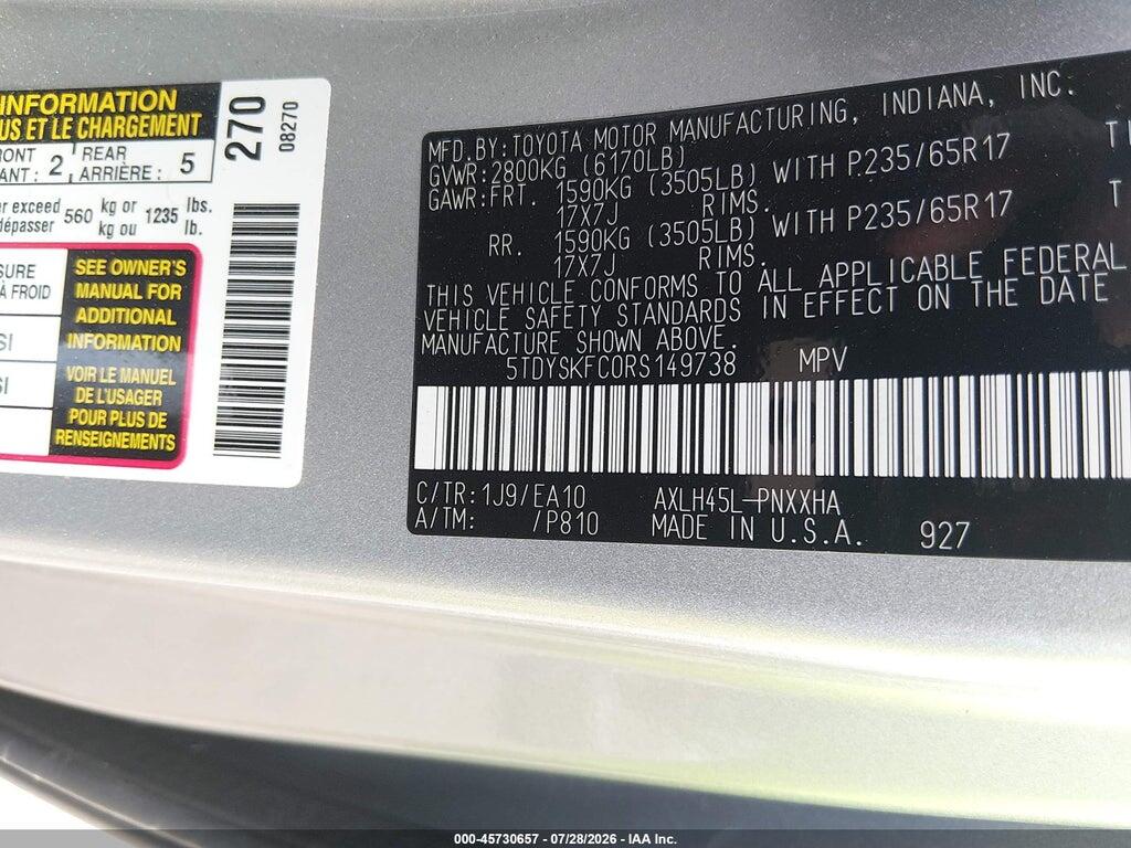 5TDYSKFC0RS149738 2024 TOYOTA SIENNA photo no. 9