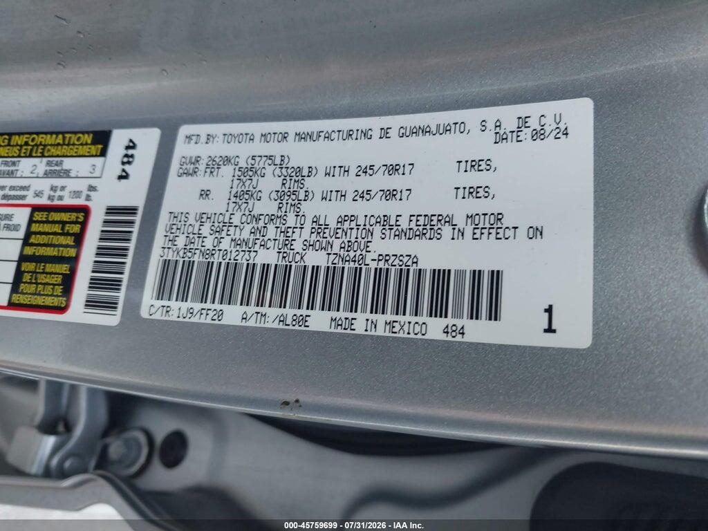 3TYKB5FN8RT012737 2024 TOYOTA TACOMA photo no. 9