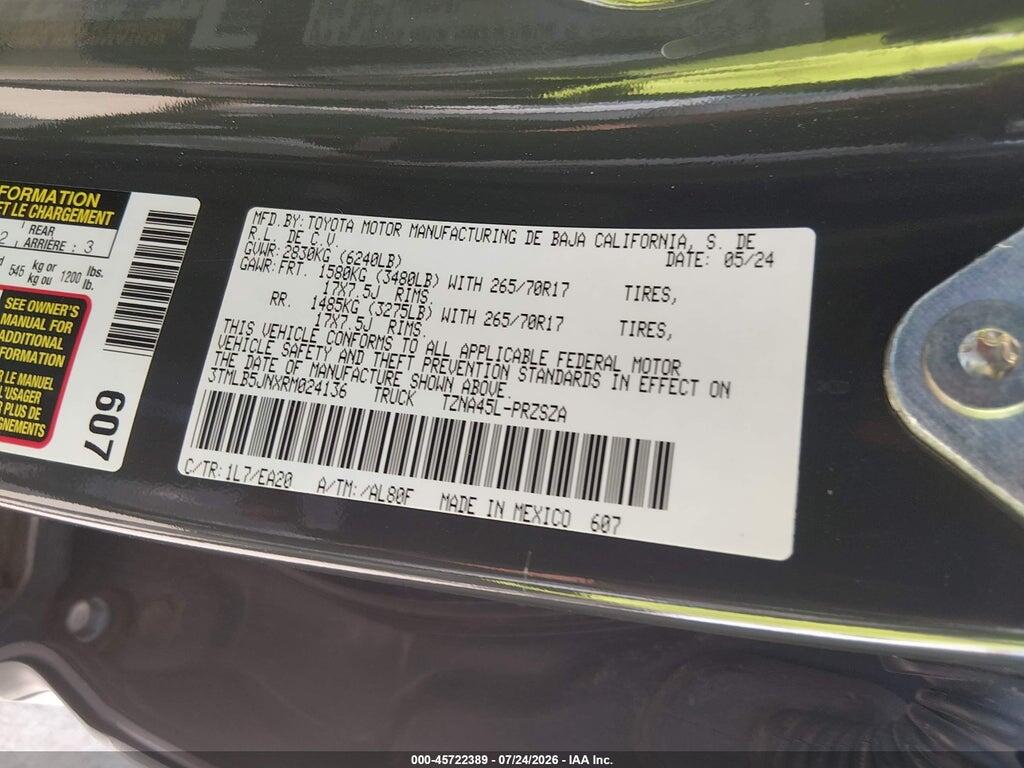 3TMLB5JNXRM024136 2024 TOYOTA TACOMA photo no. 9