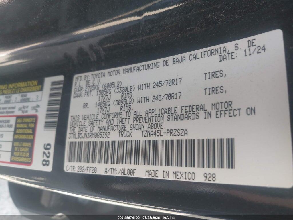3TMLB5JN3RM085392 2024 TOYOTA TACOMA photo no. 9