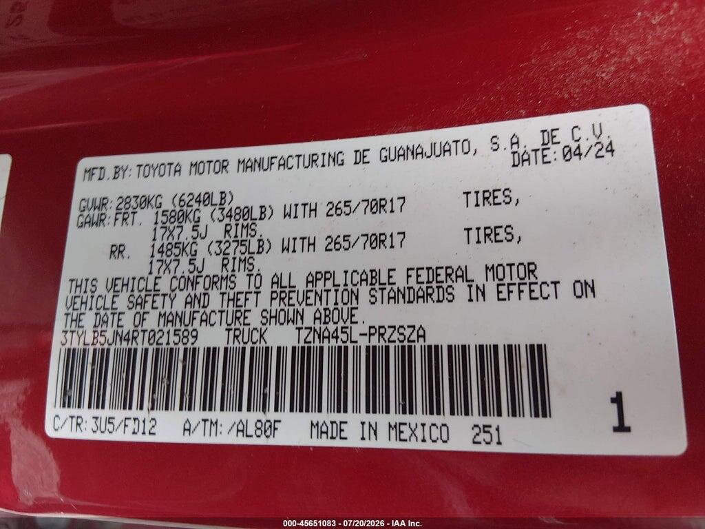 3TYLB5JN4RT021589 2024 TOYOTA TACOMA photo no. 9