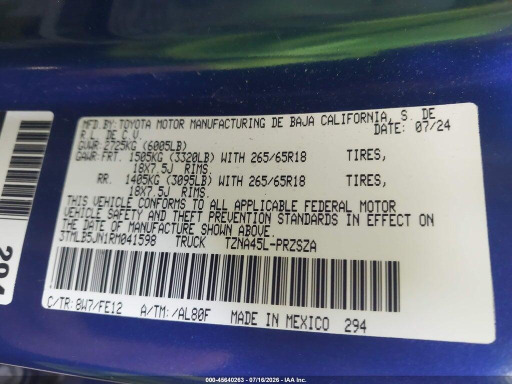 3TMLB5JN1RM041598 2024 TOYOTA TACOMA photo no. 9