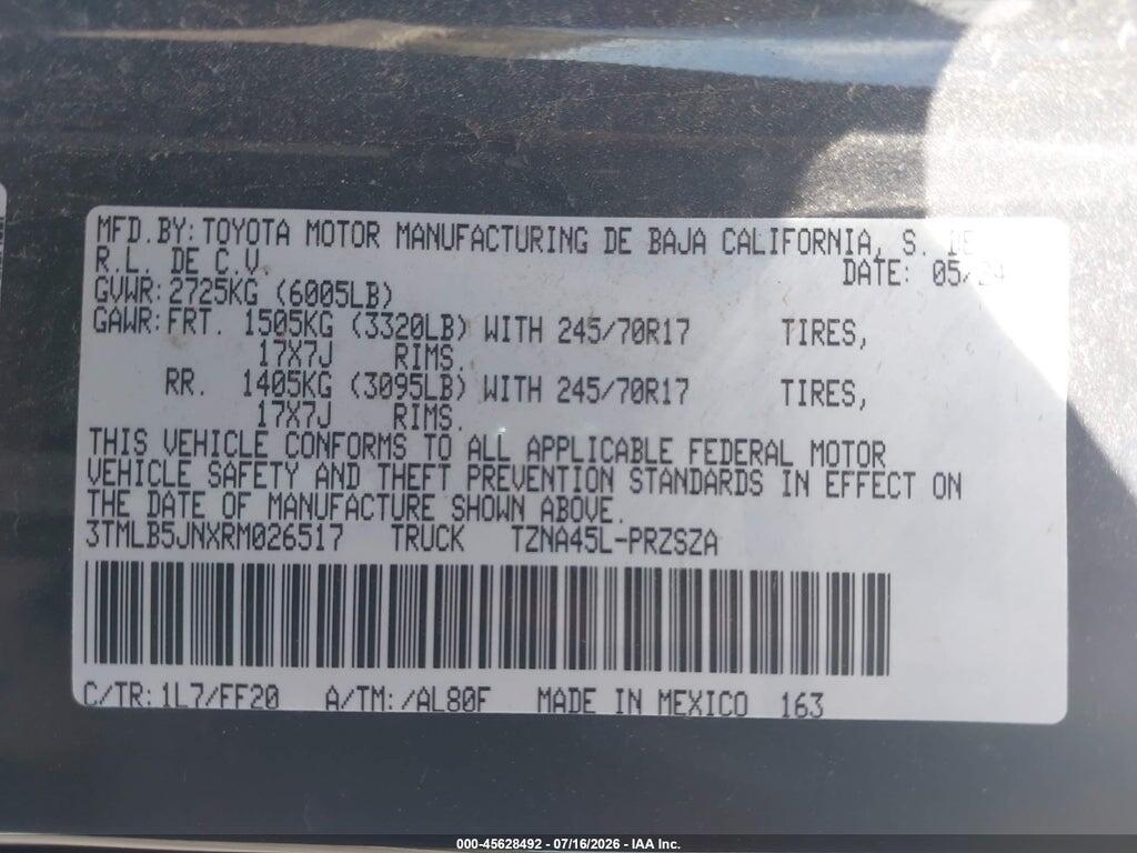 3TMLB5JNXRM026517 2024 TOYOTA TACOMA photo no. 9
