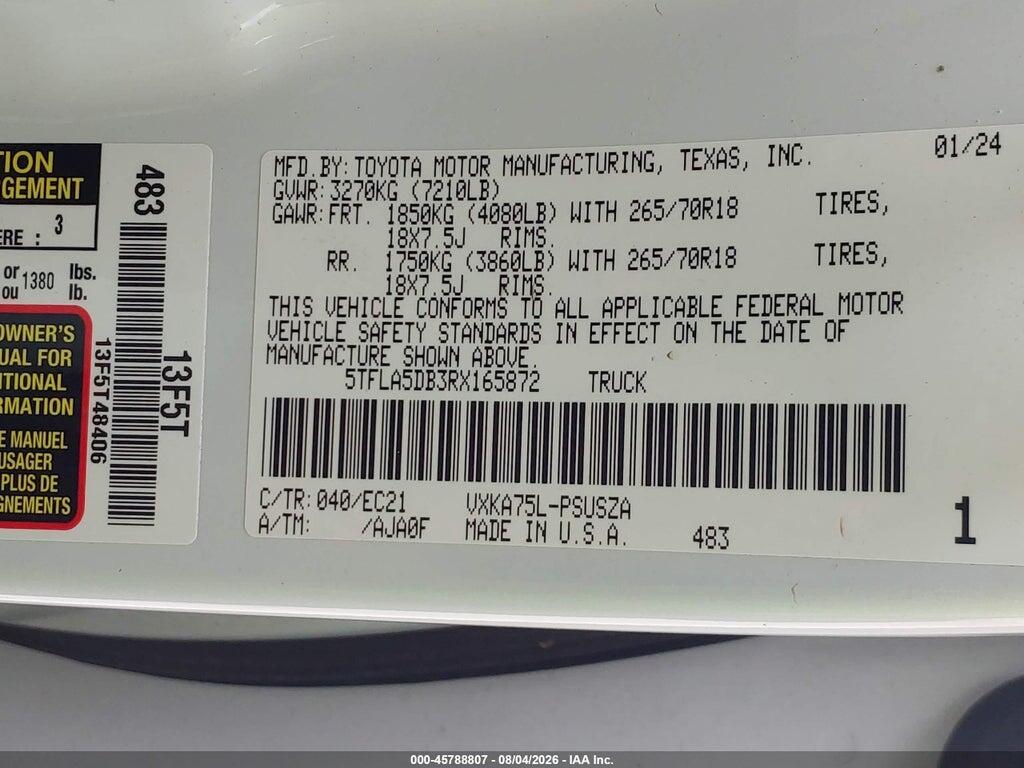 5TFLA5DB3RX165872 2024 TOYOTA TUNDRA photo no. 9
