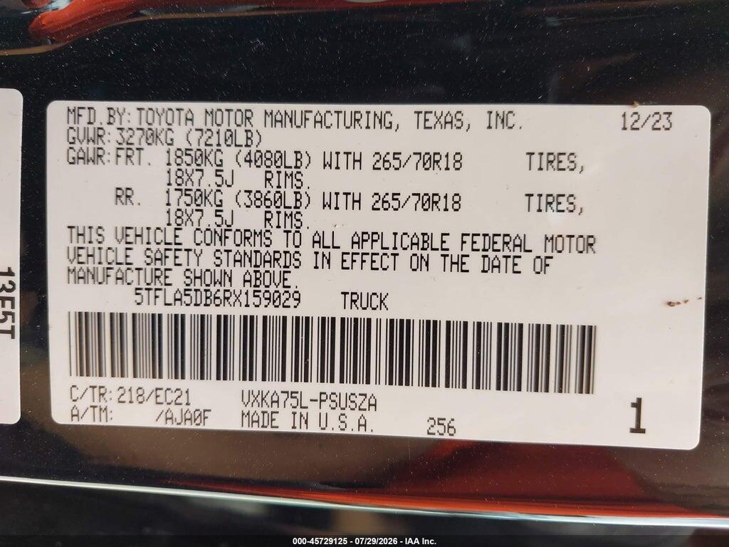 5TFLA5DB6RX159029 2024 TOYOTA TUNDRA photo no. 9