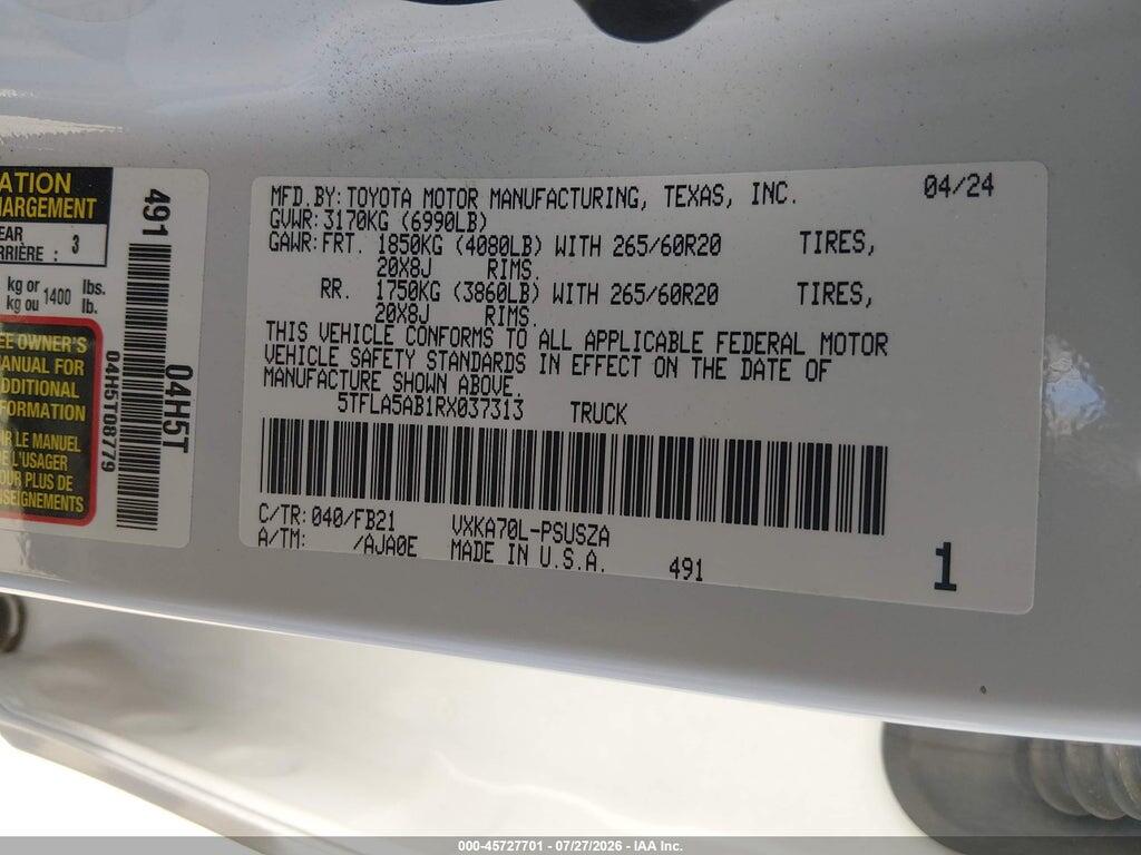 5TFLA5AB1RX037313 2024 TOYOTA TUNDRA photo no. 9
