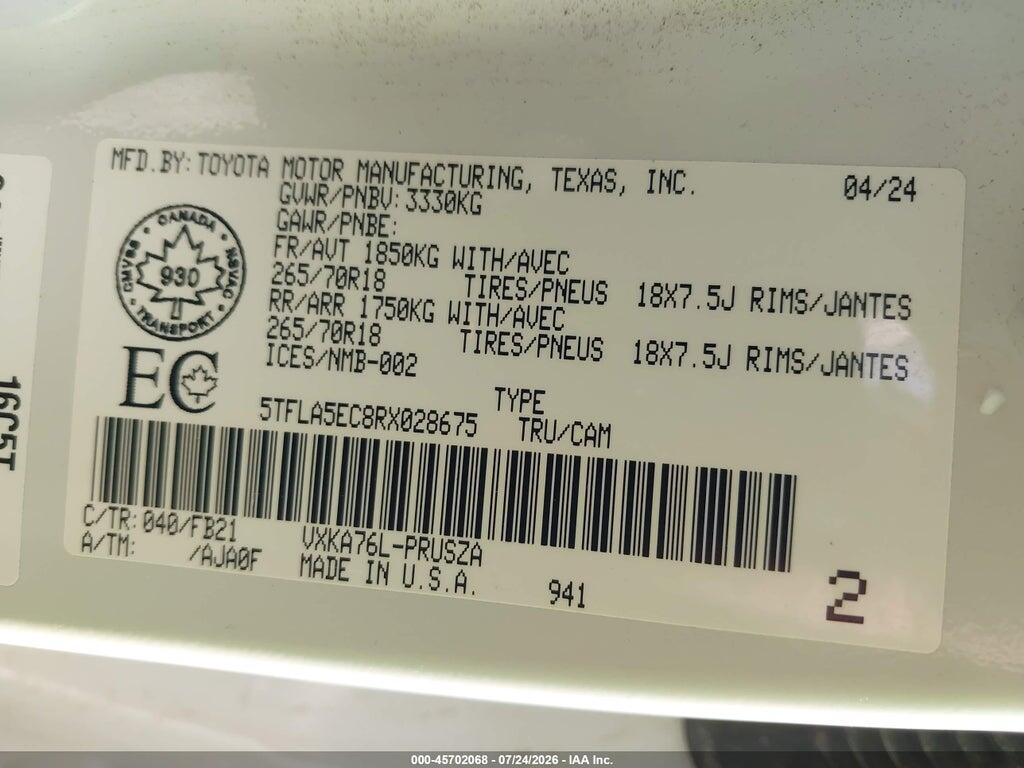 5TFLA5EC8RX028675 2024 TOYOTA TUNDRA photo no. 9