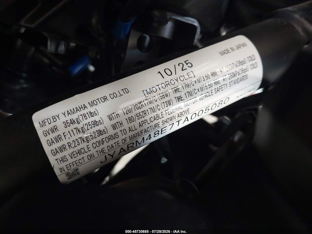 JYARM48E7TA005080 2026 YAMAHA MTN690 photo no. 10