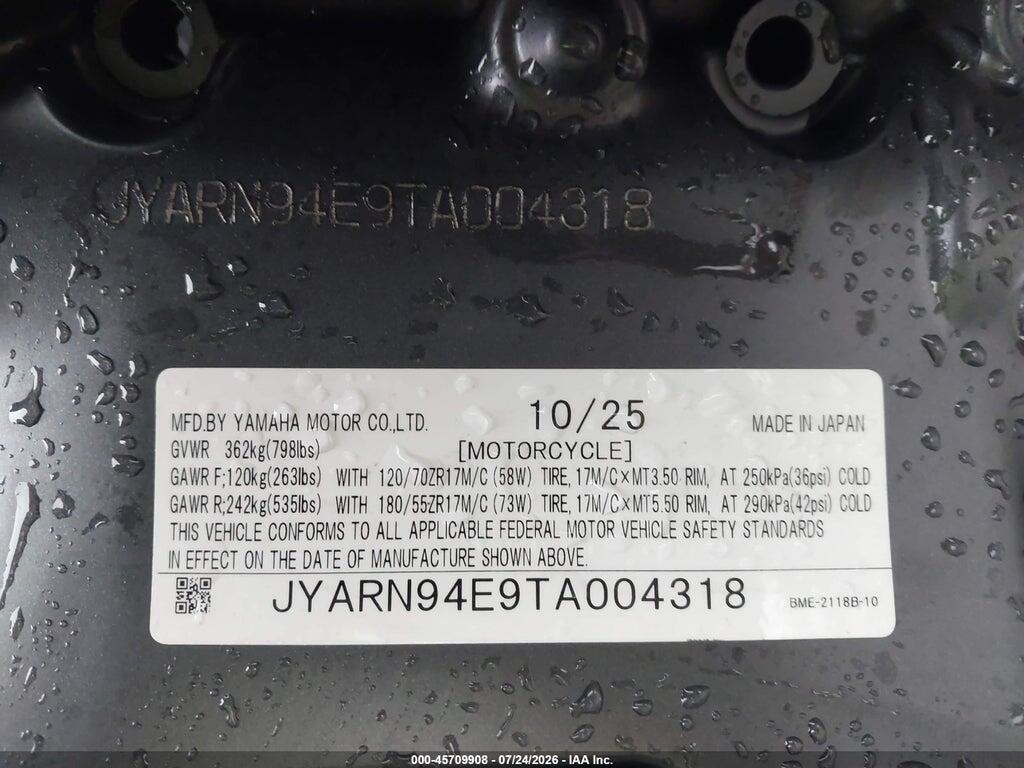 JYARN94E9TA004318 2026 YAMAHA MT09 photo no. 10