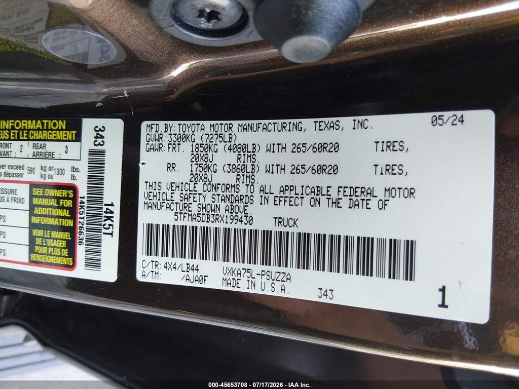 5TFMA5DB3RX199430 2024 TOYOTA TUNDRA photo no. 9