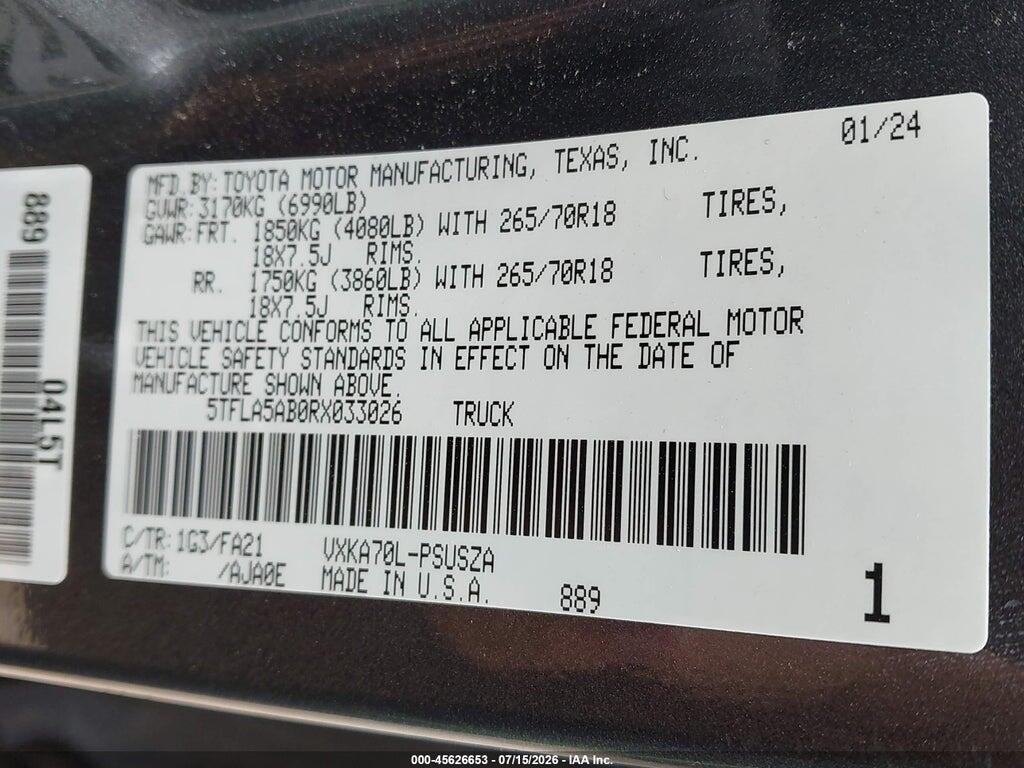 5TFLA5AB0RX033026 2024 TOYOTA TUNDRA photo no. 9