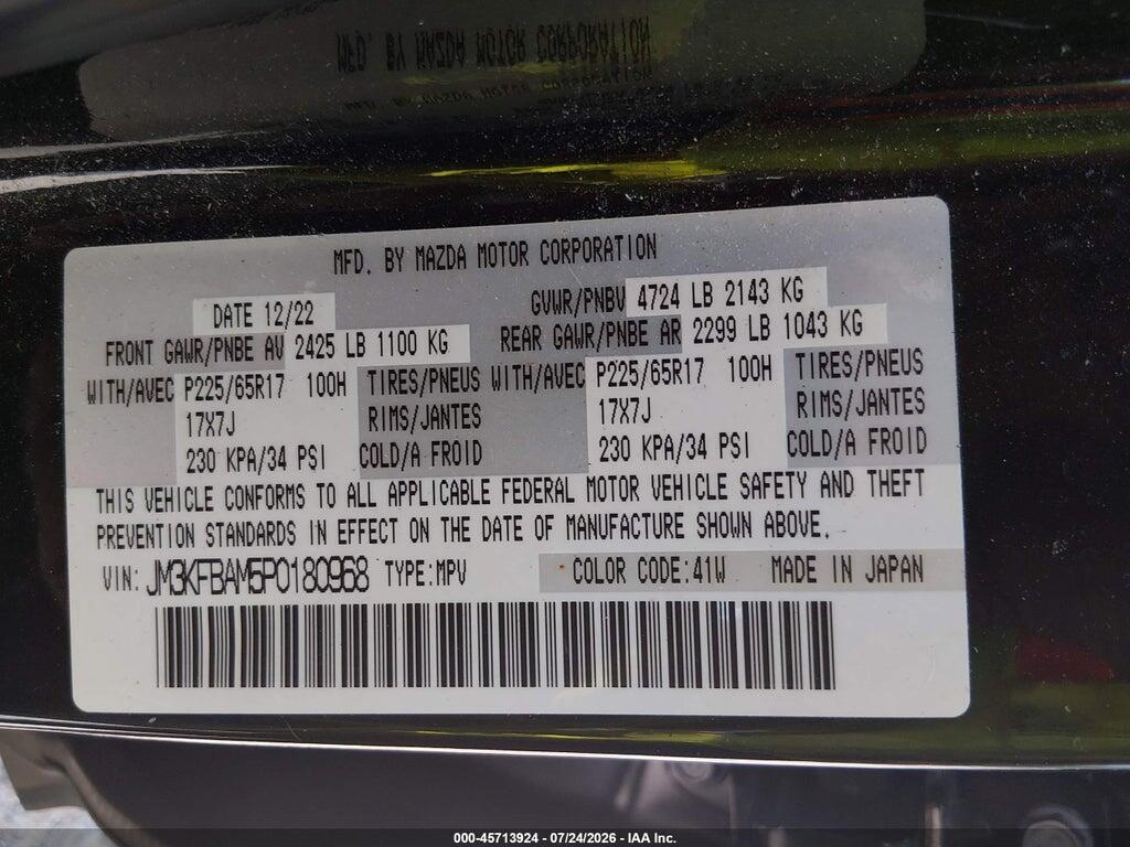 JM3KFBAM5P0180968 2023 MAZDA CX-5 photo no. 9