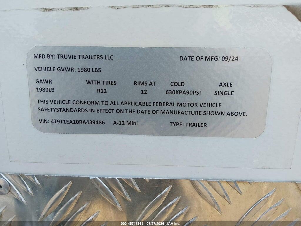 4T9T1EA10RA439486 2024 TRAILER 8' TRUVIE A-12 CATERING photo no. 9