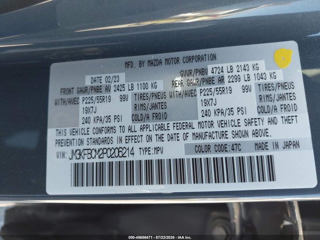 JM3KFBCM2P0206214 2023 MAZDA CX-5 photo no. 9