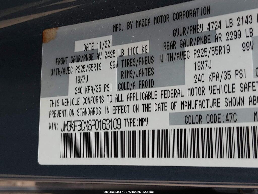 JM3KFBCM8P0163109 2023 MAZDA CX-5 photo no. 9