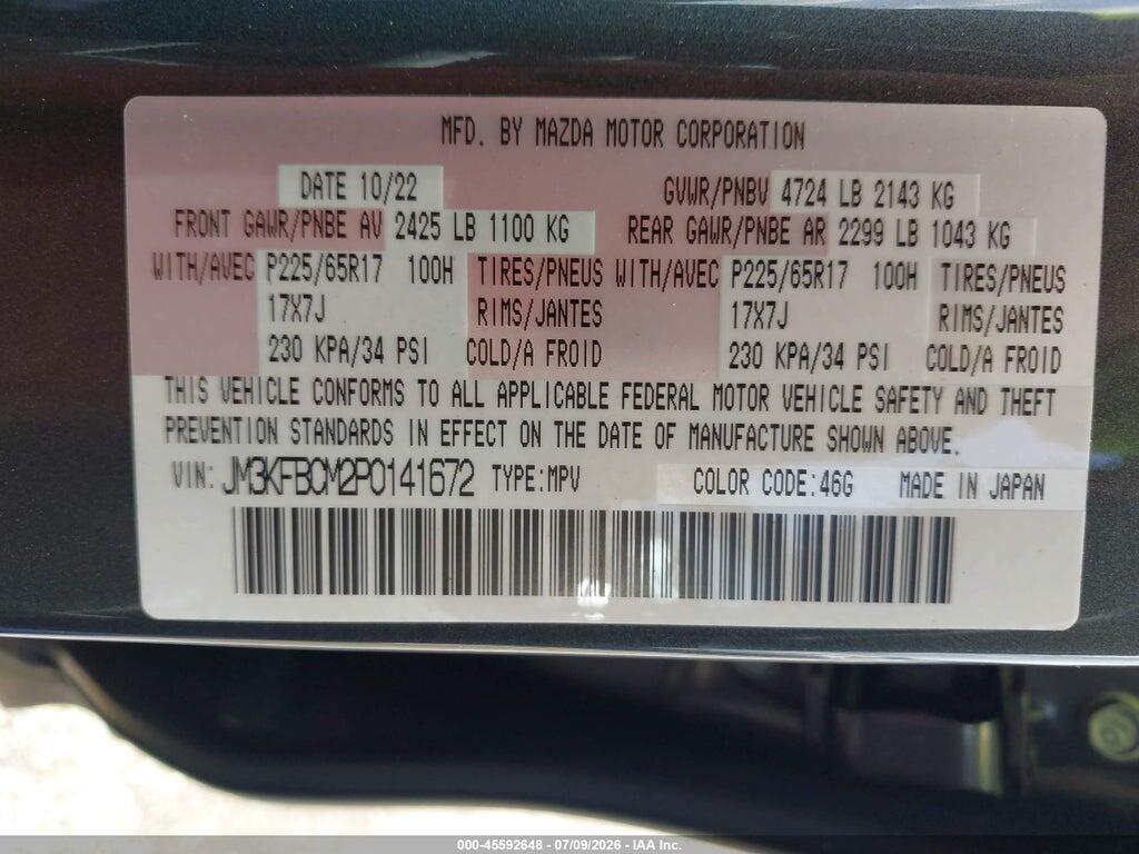 JM3KFBCM2P0141672 2023 MAZDA CX-5 photo no. 9