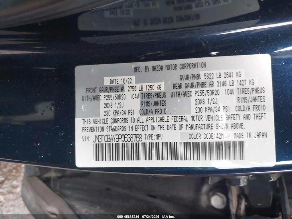 JM3TCBAY9P0638768 2023 MAZDA CX-9 photo no. 9