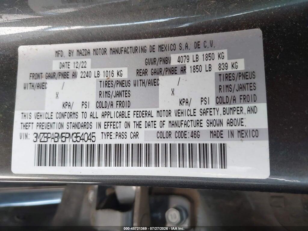 3MZBPABM5PM354045 2023 MAZDA MAZDA3 photo no. 9