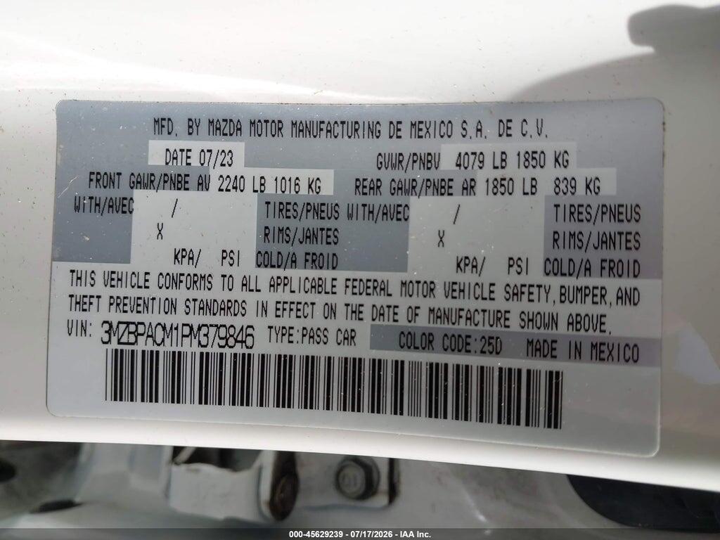 3MZBPACM1PM379846 2023 MAZDA MAZDA3 photo no. 9