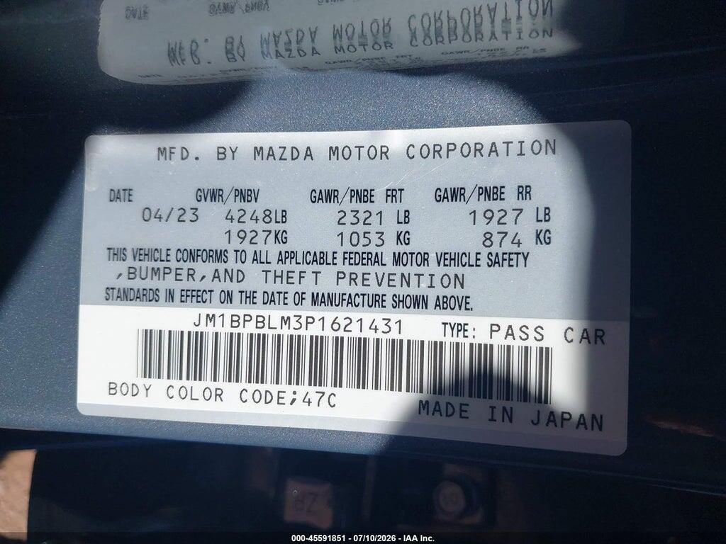 JM1BPBLM3P1621431 2023 MAZDA MAZDA3 photo no. 9