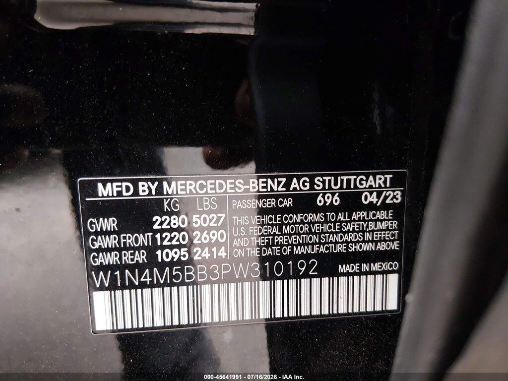 W1N4M5BB3PW310192 2023 MERCEDES-BENZ AMG GLB 35 photo no. 9