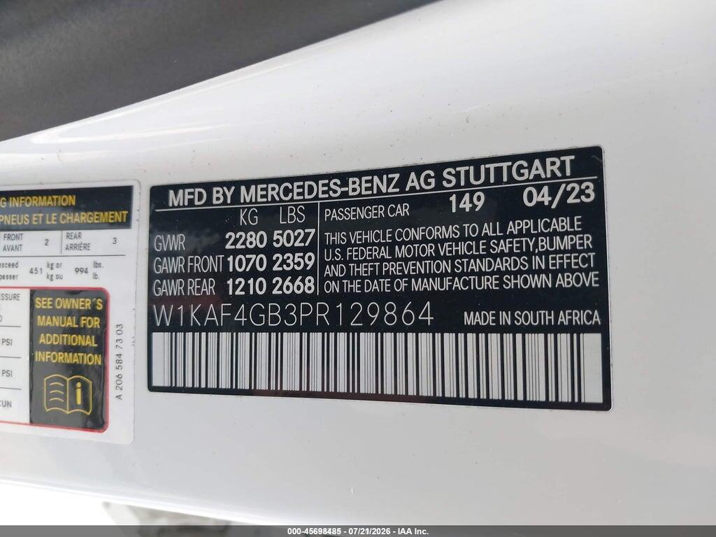 W1KAF4GB3PR129864 2023 MERCEDES-BENZ C 300 photo no. 9