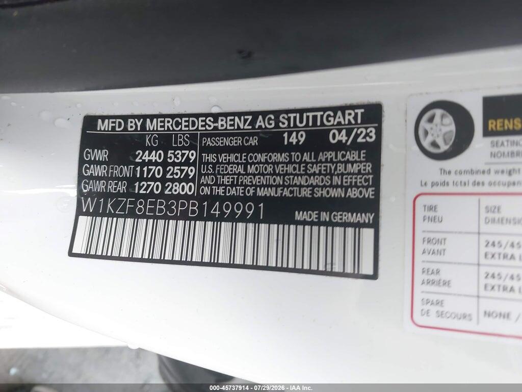 W1KZF8EB3PB149991 2023 MERCEDES-BENZ E 350 photo no. 9
