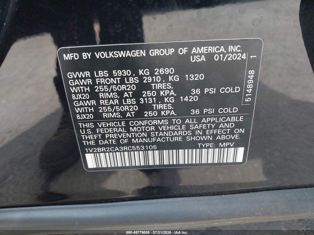 1V2BR2CA3RC553105 2024 VOLKSWAGEN ATLAS photo no. 9