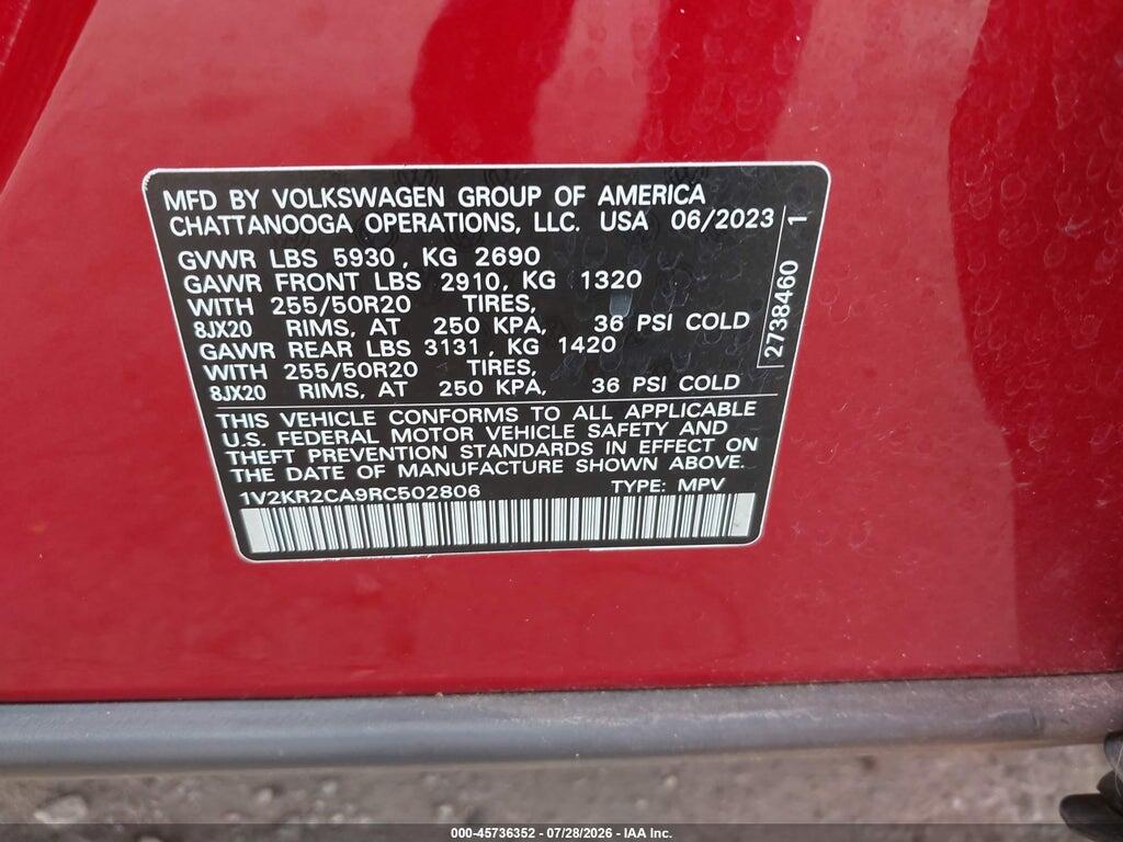 1V2KR2CA9RC502806 2024 VOLKSWAGEN ATLAS photo no. 9