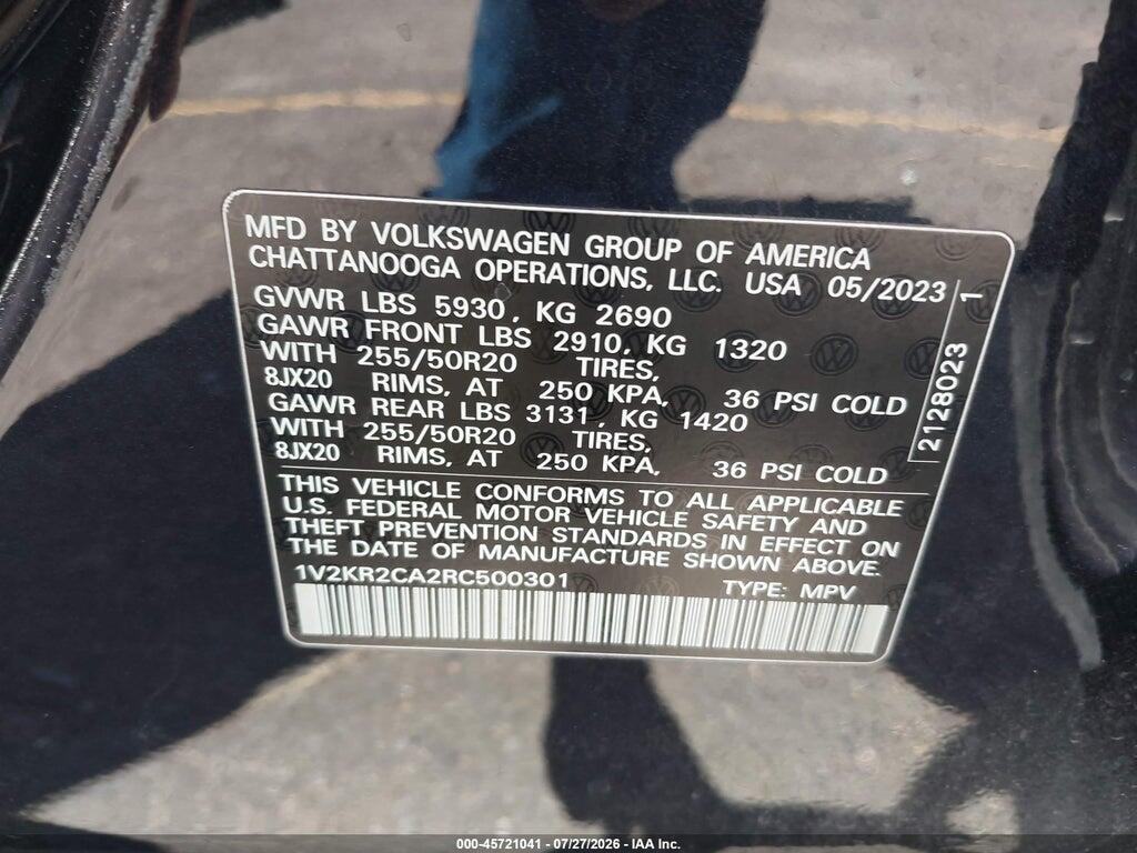 1V2KR2CA2RC500301 2024 VOLKSWAGEN ATLAS photo no. 9