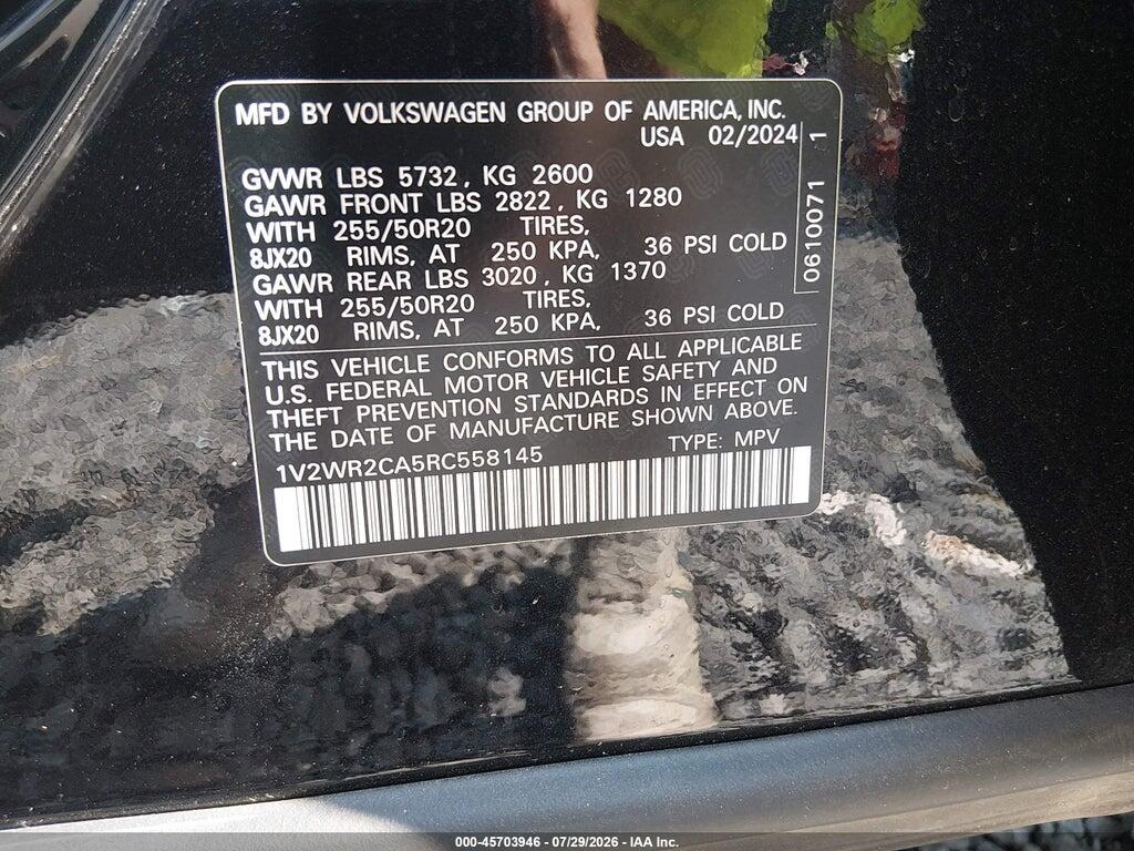 1V2WR2CA5RC558145 2024 VOLKSWAGEN ATLAS photo no. 9