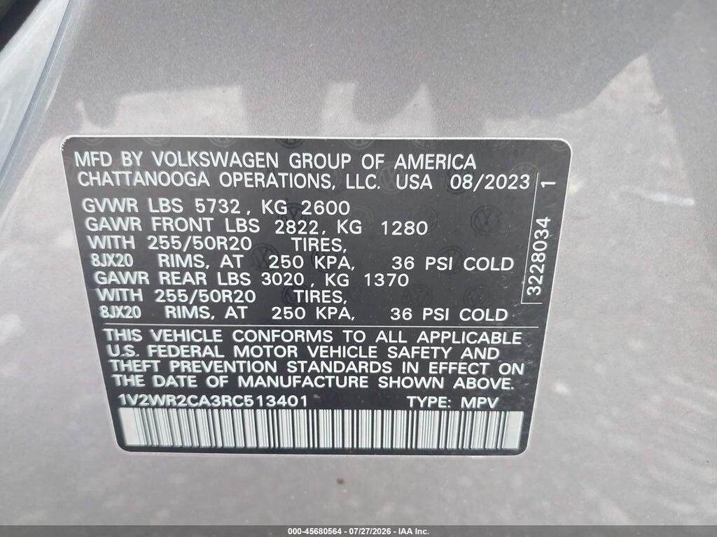 1V2WR2CA3RC513401 2024 VOLKSWAGEN ATLAS photo no. 9